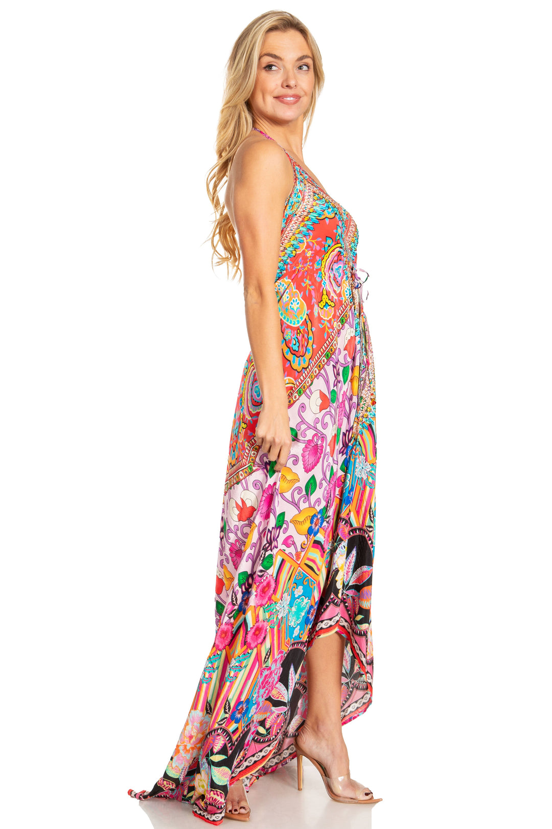Sakkas Lizi 2025 Womens Maxi High-low Halter Handkerchief Long Dress Beach Party