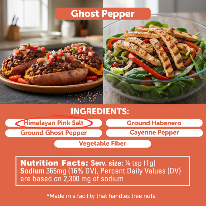 Ghost Pepper Himalayan Salt extra hot seasoning blend