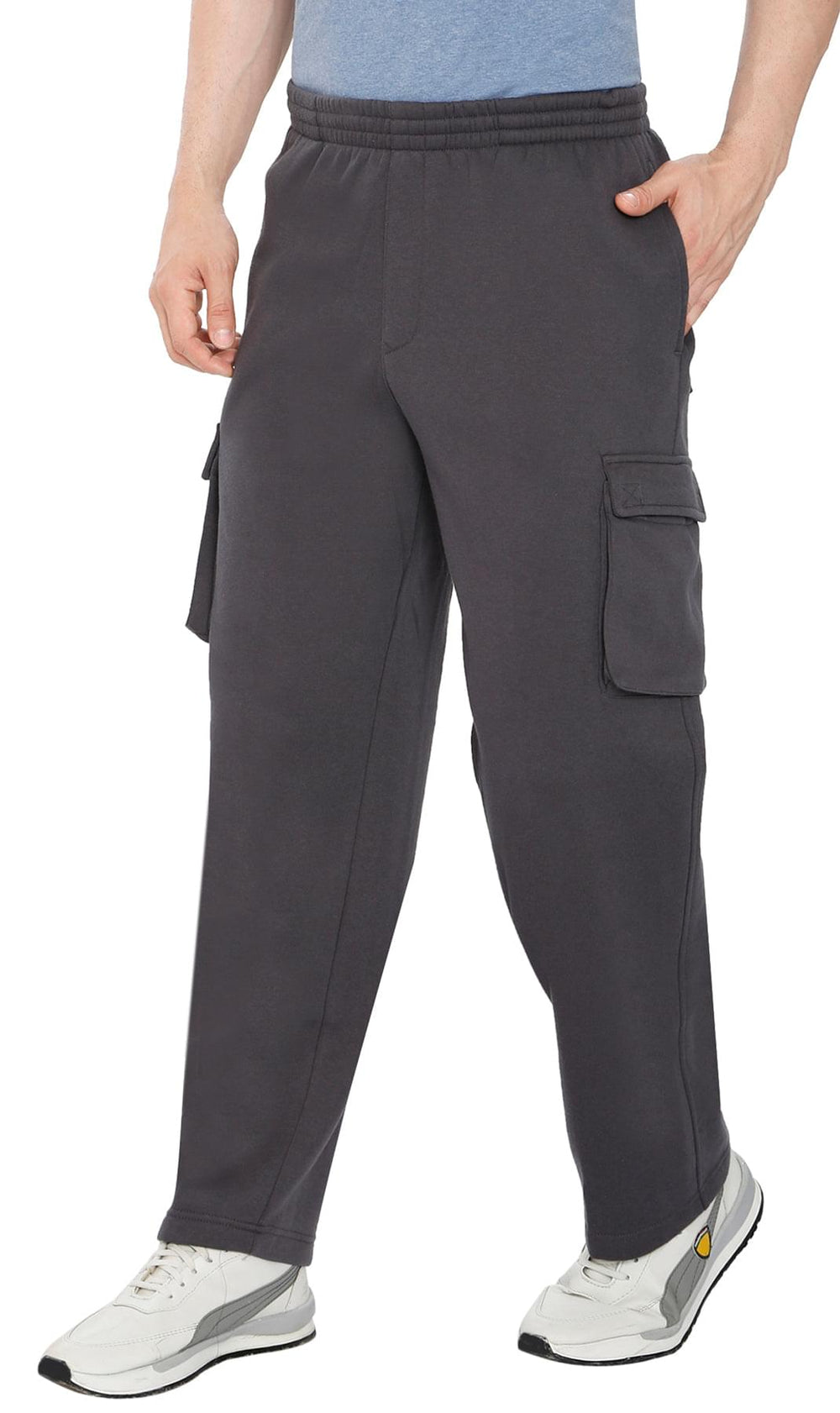Men's Brushed Fleece Cargo Pants showing cargo pockets