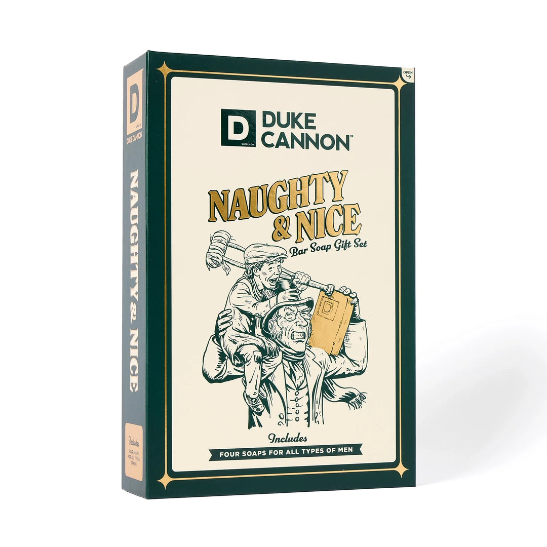 Naughty and Nice bar soap gift set by Duke Cannon with four scented soap bars