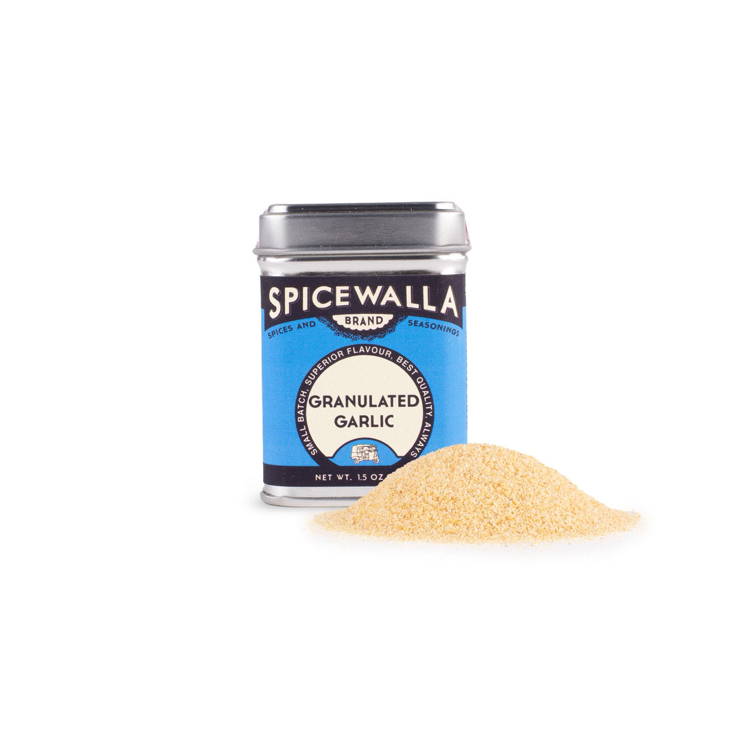 Granulated Garlic seasoning in small 1.5 oz tin