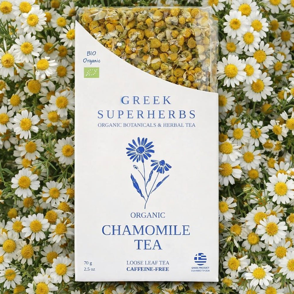Greek Chamomile Tea Grevena whole chamomile flowers