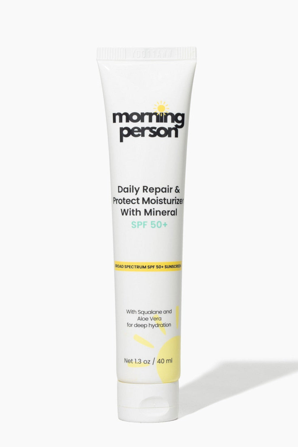 Mineral SPF moisturizer ingredient list close-up
