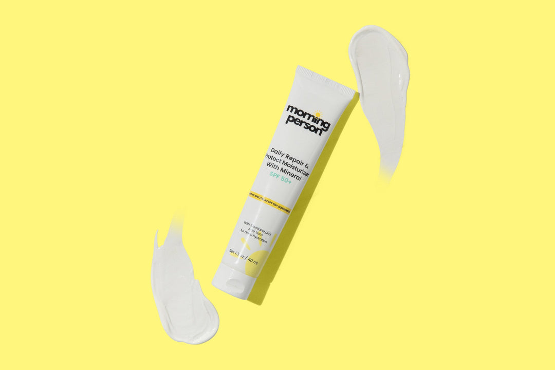 Mineral SPF moisturizer ingredient list close-up