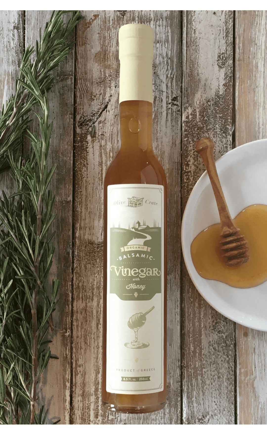 Organic Honey White Balsamic Vinegar with organic honey