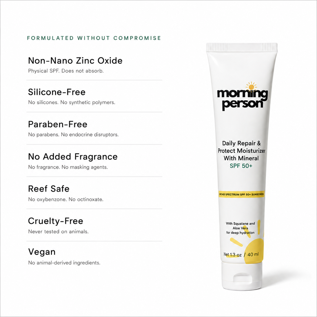 Mineral SPF moisturizer being applied to skin